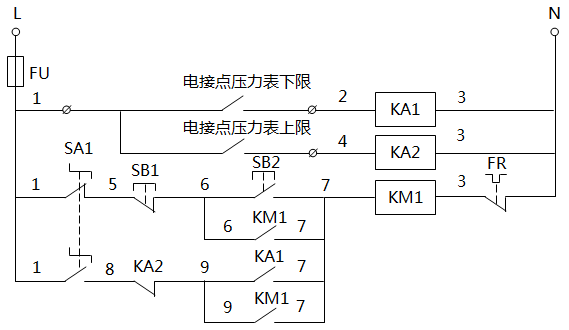 水泵電機(jī)控制回路 水泵電機(jī)控制回路