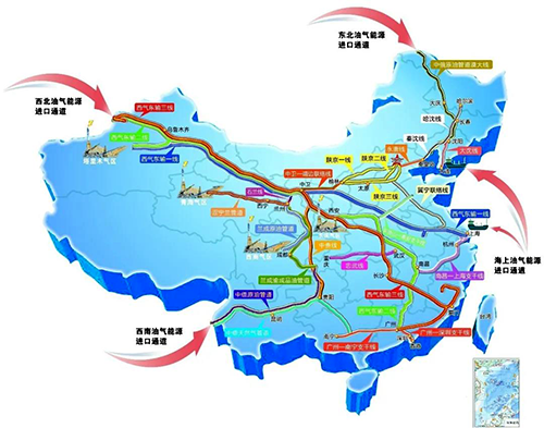 我國(guó)境外油氣能源進(jìn)口通道路線圖 我國(guó)境外油氣能源進(jìn)口通道路線圖