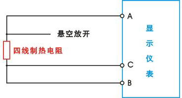 4線制熱電阻與顯示儀表接線 4線制熱電阻與顯示儀表接線