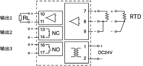 熱電阻信號(hào)報(bào)警設(shè)定器接線圖 熱電阻信號(hào)報(bào)警設(shè)定器接線圖